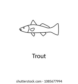 trout icon. Element of marine life for mobile concept and web apps. Thin line trout icon can be used for web and mobile. Premium icon on white background