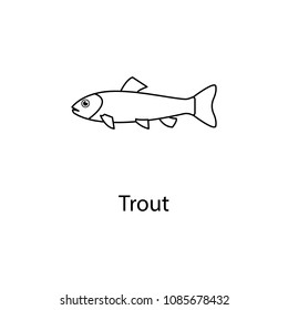 trout icon. Element of marine life for mobile concept and web apps. Thin line trout icon can be used for web and mobile. Premium icon on white background