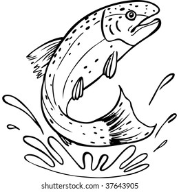 trout line art