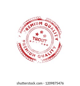 TROUT premium quality badge. premium quality package label.grunge vintage stamp. designed for fishing