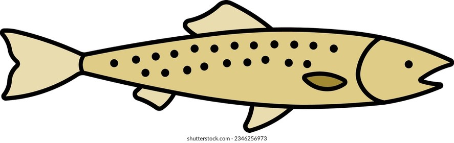 trout salmon fish freshwater animal Outline
