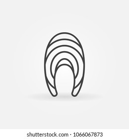 Trout or salmon fish slice vector icon. Red fish meat steak concept sign in thin line style