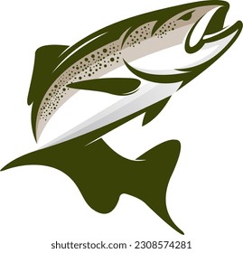 TROUT SALMON VECTOR FOR FISHING LOGO COMPANY