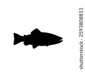 Trout silhouette vector illustration on white background