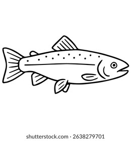 trout vector realistic line icon on white background
Vector line icon animal, wildlife