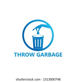 Trow Garbage Logo Template Design