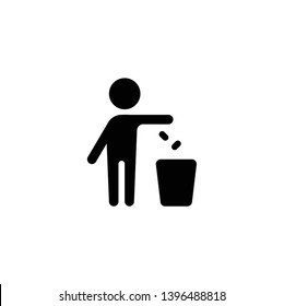 trow trash icon vector illustration