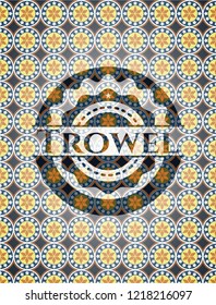 Trowel arabesque emblem background. arabic decoration.