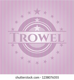 Trowel badge with pink background