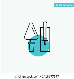 Trowel, Brickwork, Construction, Masonry, Tool turquoise highlight circle point Vector icon