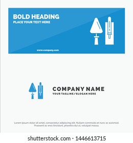 Trowel, Brickwork, Construction, Masonry, Tool SOlid Icon Website Banner and Business Logo Template