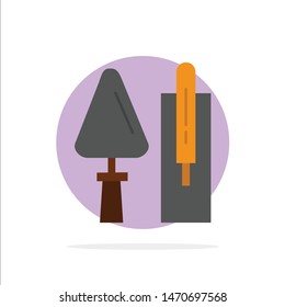Trowel, Brickwork, Construction, Masonry, Tool Abstract Circle Background Flat color Icon. Vector Icon Template background