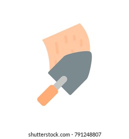 Trowel cement renovation flat icon