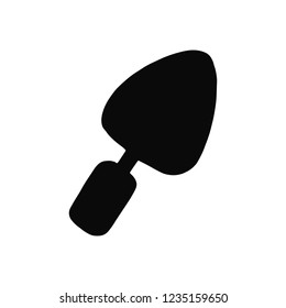 trowel construction tool silhouette vector icon. isolated object
