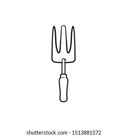 trowel  doodle icon vector hand drawing 
