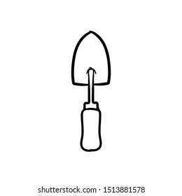 trowel  doodle icon vector hand drawing 