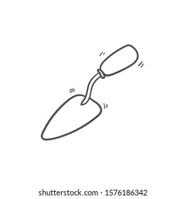 trowel doodle icon vector hand drawing 