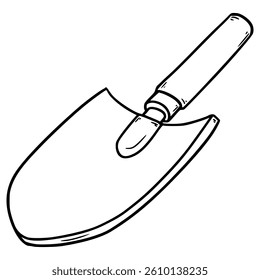 trowel farm illustration hand drawn outline vector