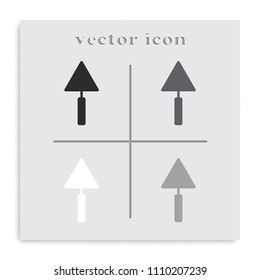 Trowel flat black and white vector icon.
