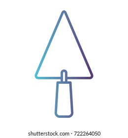 trowel flat icon gradient color silhouette from blue to purple vector illustration