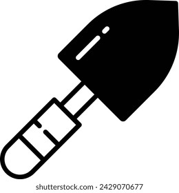 Trowel glyph and line vector illustration