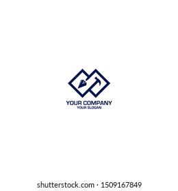 Trowel and Hammer Logo Design Vector