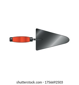 A trowel is a hand tool used in construction. Single illustration, icon on a white background. Vector image.