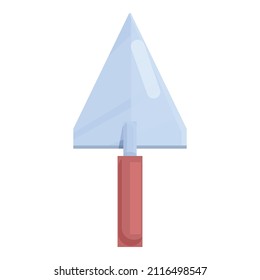 Vector de dibujos animados de la casa de Trowel. Construcción de cemento. Ladrillo de pared
