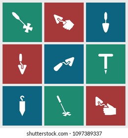 Trowel icon. collection of 9 trowel filled icons such as . editable trowel icons for web and mobile.