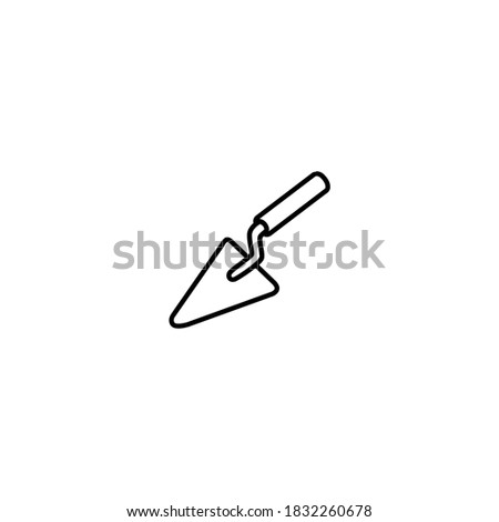 Trowel icon. Constuction icon. Simple, flat, black, outline.