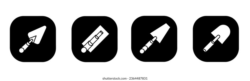 Trowel icon in flat. A trowel design. Stock vector.