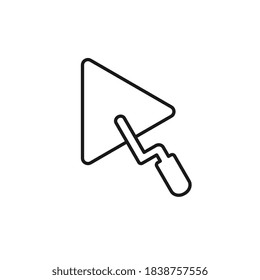 Trowel icon. Flat line design. Work tool