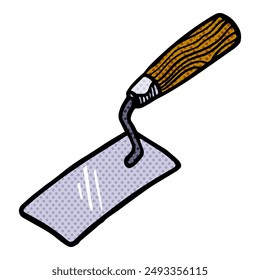 trowel icon hand drawn halftone color vector illustration