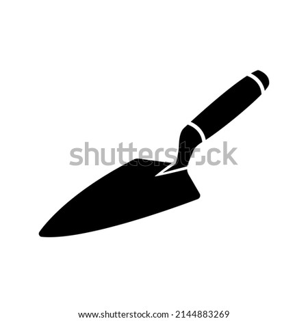 Trowel icon. Hand tool for spreading and smoothing mortar or plaster. Vector Illustration