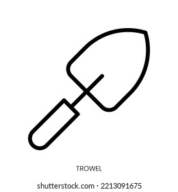 trowel icon. Line Art Style Design Isolated On White Background