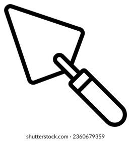 trowel icon in line style isolated on white background. Construction tools, vector illustration for graphic design projects