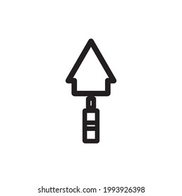 trowel icon or logo vector illustration of isolated sign symbol, vector illustration with high quality black outline.