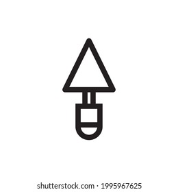 trowel icon or logo vector illustration of isolated sign symbol, vector illustration with high quality black outline.
