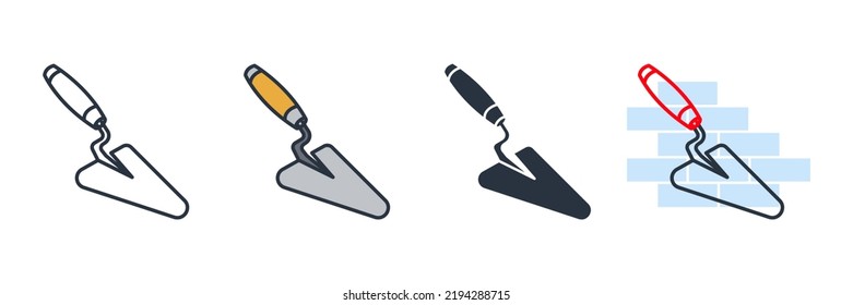 trowel icon logo vector illustration. trowel symbol template for graphic and web design collection