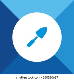 Trowel Icon on Blue Background. Eps-10.