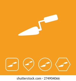 Trowel Icon on Flat UI Colors with Different Shapes. Eps-10.
