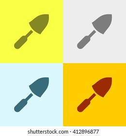 Trowel Icon on Four Different Backgrounds. Eps-10.