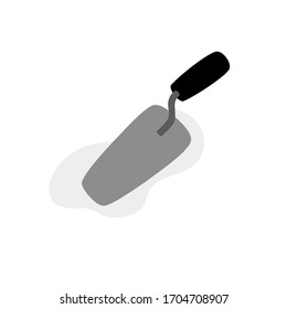 Trowel icon on white background. Silhouette vector design.