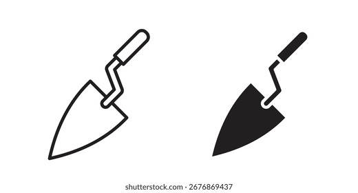 Icono de la paleta en el fondo blanco. icono fijado en el contorno y el relleno negros