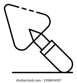 Trowel icon. Outline trowel vector icon for web design isolated on white background