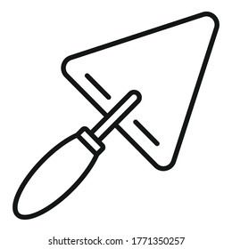 Trowel icon. Outline trowel vector icon for web design isolated on white background