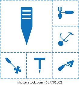 Trowel icon. set of 6 trowel filled icons such as trowel
