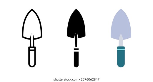 Trowel icon set. hand trowel sign. for mobile concept and web design. vector illustration on white background