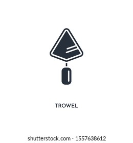 trowel icon. simple element illustration. isolated trendy filled trowel icon on white background. can be used for web, mobile, ui.