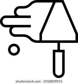 trowel icon. Thin linear style design isolated on white background